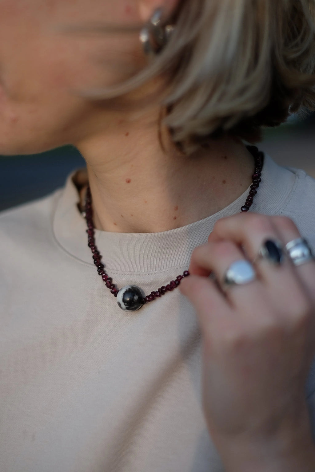 Granat und Zebra Jaspis